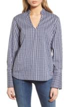 Women's Trouve Gingham Open Back Top, Size - Blue