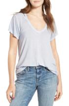 Women's Treasure & Bond Oil Wash Cutout Tee, Size - Blue