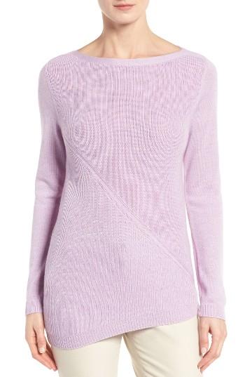Women's Nordstrom Collection Asymmetrical Textured Cashmere Pullover