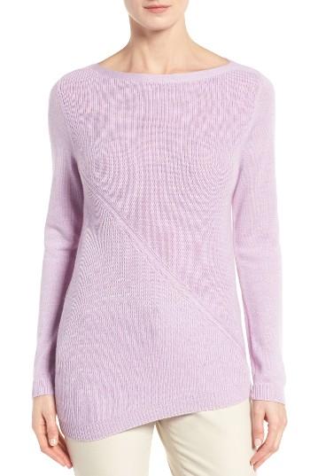 Women's Nordstrom Collection Asymmetrical Textured Cashmere Pullover