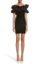 Women's Y/project Velvet Ruffle Dress Us / 34 Fr - Black