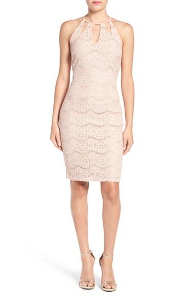 Women's Love, Fire Cutout Lace Body-con Dress