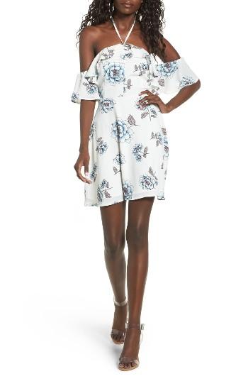 Women's J.o.a. Halter Cold Shoulder Minidress