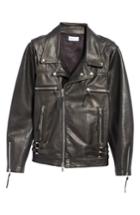Men's John Elliott Riders Leather Jacket - Black