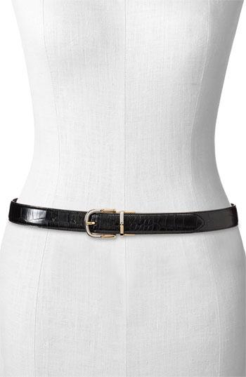Women's Lauren Ralph Lauren Reversible Croc Embossed Belt
