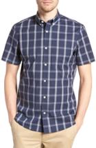 Men's Nordstrom Men's Shop Tech-smart Slim Fit Plaid Sport Shirt - Blue