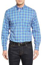 Men's Tailorbyrd Plum Check Sport Shirt, Size - Blue