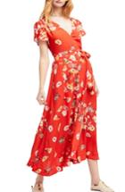 Women's Free People Gorgeous Jess Wrap Maxi Dress - Red