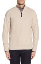 Men's Tailorbyrd Sikes Tipped Quarter Zip Sweater, Size - Beige