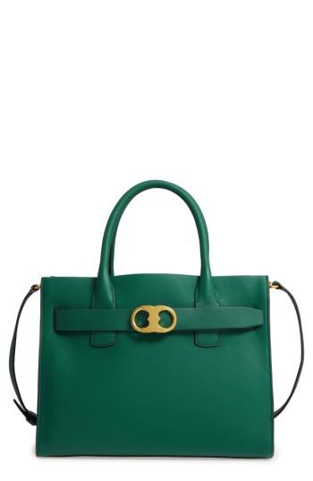 Tory Burch Gemini Link Leather Tote - Green