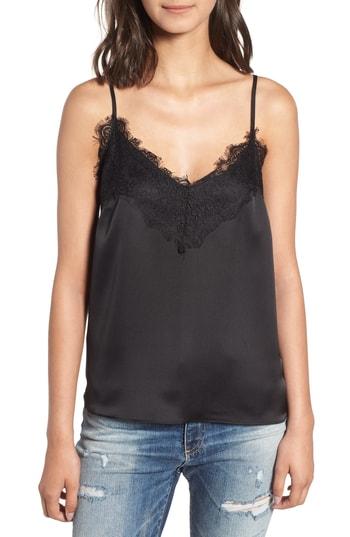 Women's Heartloom Andra Satin Lace Trim Camisole - Black