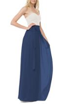 Women's Ceremony By Joanna August 'whitney' Chiffon Wrap Maxi Skirt - Blue