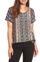 Women's Nik + Zoe Color Streaks Silk Blend Tee - Red