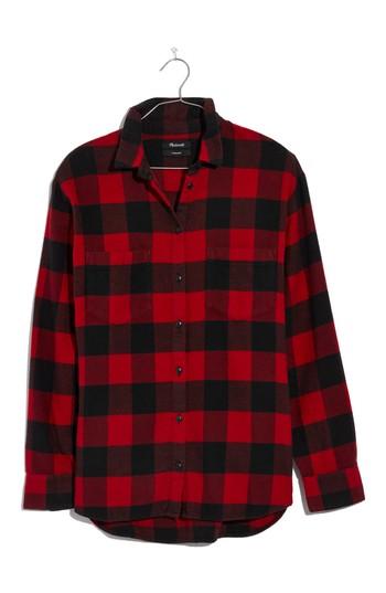 Women's Madewell Ex-boyfriend Oversize Boyfriend Shirt - Red