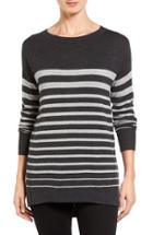 Women's Caslon Zip Back High/low Tunic Sweater - Grey