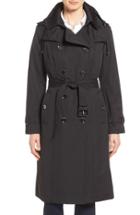 Women's London Fog Double Breasted Trench Coat - Black