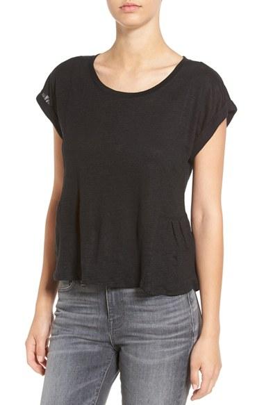 Women's Madewell Modern Linen Gather Top, Size - Black