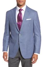 Men's David Donahue Aiden Classic Fit Check Wool Sport Coat R - Blue