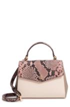 Tory Burch Robinson Snake Embossed Small Leather Satchel -