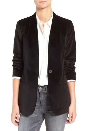 Women's Madewell Lauren Velvet Blazer - Black