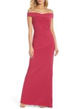 Women's Adrianna Papell Off The Shoulder Jersey Gown - Pink