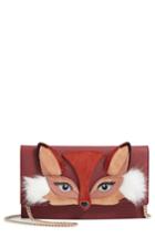 Kate Spade New York So Foxy Fox - Brennan Crossbody Bag With Faux Fur Trim - Red
