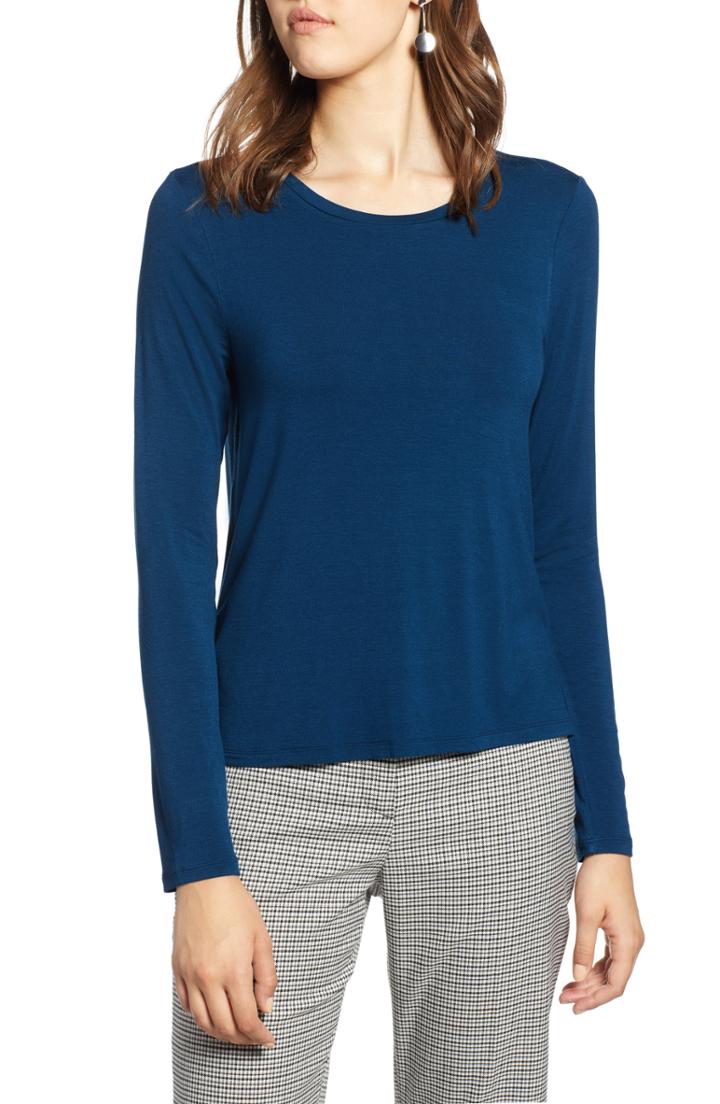 Women's Halogen Back Vent Tee, Size - Blue