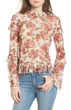 Women's Bp. Ruffle Floral Lace Top, Size - Pink