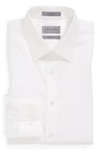 Men's John W. Nordstrom Trim Fit Non-iron Houndstooth Dress Shirt .5 32/33 - White