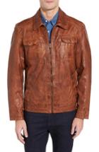 Men's Missani Le Collezioni Washed Lamb Leather Jacket, Size - Brown