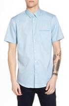 Men's Calibrate Trim Fit Jaspe Short Sleeve Sport Shirt - Blue/green