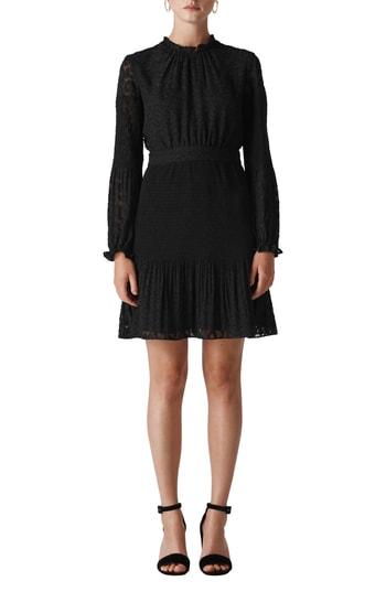 Women's Whistles Animal Devore Pleated Dress Us / 4 Uk - Black