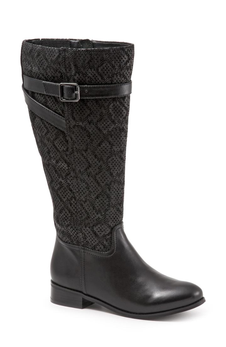Women's Trotters Lyra Boot, Size 7 Regular Calf N - Black