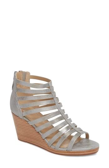 Women's Johnston & Murphy Geneva Strappy Wedge Sandal .5 M - Metallic