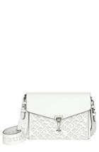 Burberry Small Macken Perforated Leather Crossbody Bag - White