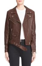 Women's Veda 'jayne' Lambskin Leather Moto Jacket, Size - Brown