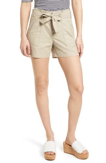 Women's Caslon Belted Twill Shorts - Beige