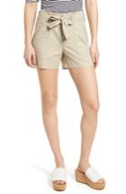 Women's Caslon Belted Twill Shorts - Beige