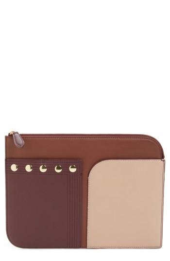 Diane Von Furstenberg Large Colorblock Leather Zip Pouch -