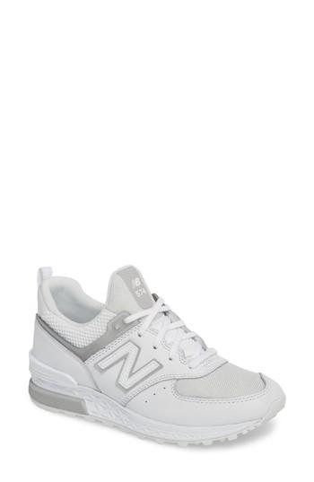Women's New Balance 574 Sport Sneaker B - White