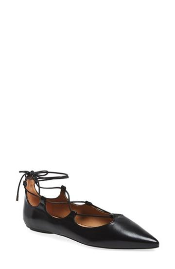 Women's Topshop 'leather Kingdom' Pointy Toe Flat, Size 9.5us /
