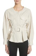 Women's Isabel Marant Hacene Cotton & Linen Crop Jacket Us / 34 Fr - Beige