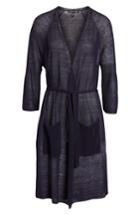 Women's Eileen Fisher Long Organic Linen Blend Kimono Cardigan - Purple