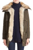 Women's Moncler 'margarita' Down Jacket With Removable Genuine Coyote Collar And Rabbit Fur Vest
