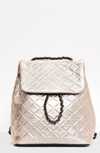 Missguided Quilted Faux Leather Backpack -
