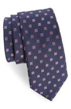 Men's The Tie Bar Medallion Scene Silk & Linen Tie, Size - Blue