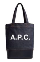 A.p.c. Axelle Denim & Leather Tote - Blue