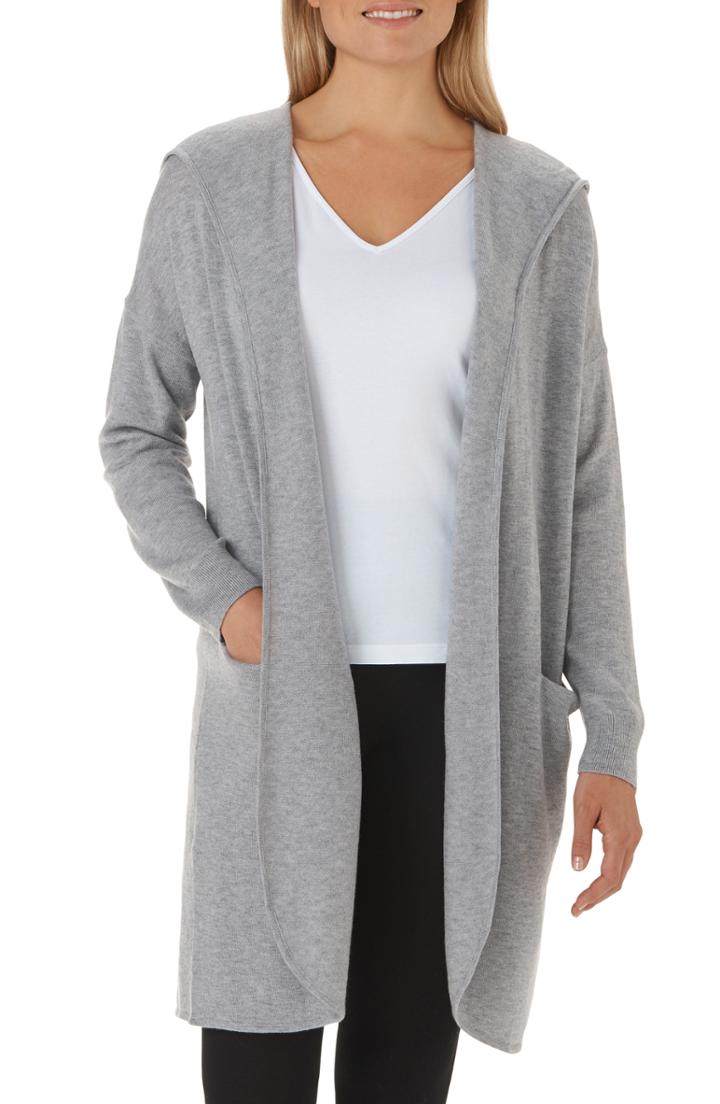 Women's Halogen Chenille Cardigan, Size - Black