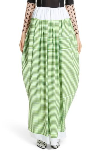 Women's Marine Serre Stripe Ball Skirt, Size - Green