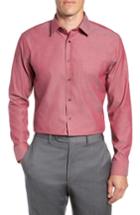 Men's Nordstrom Men's Shop Trim Fit Non-iron Solid Dress Shirt .5 - 34/35 - Red